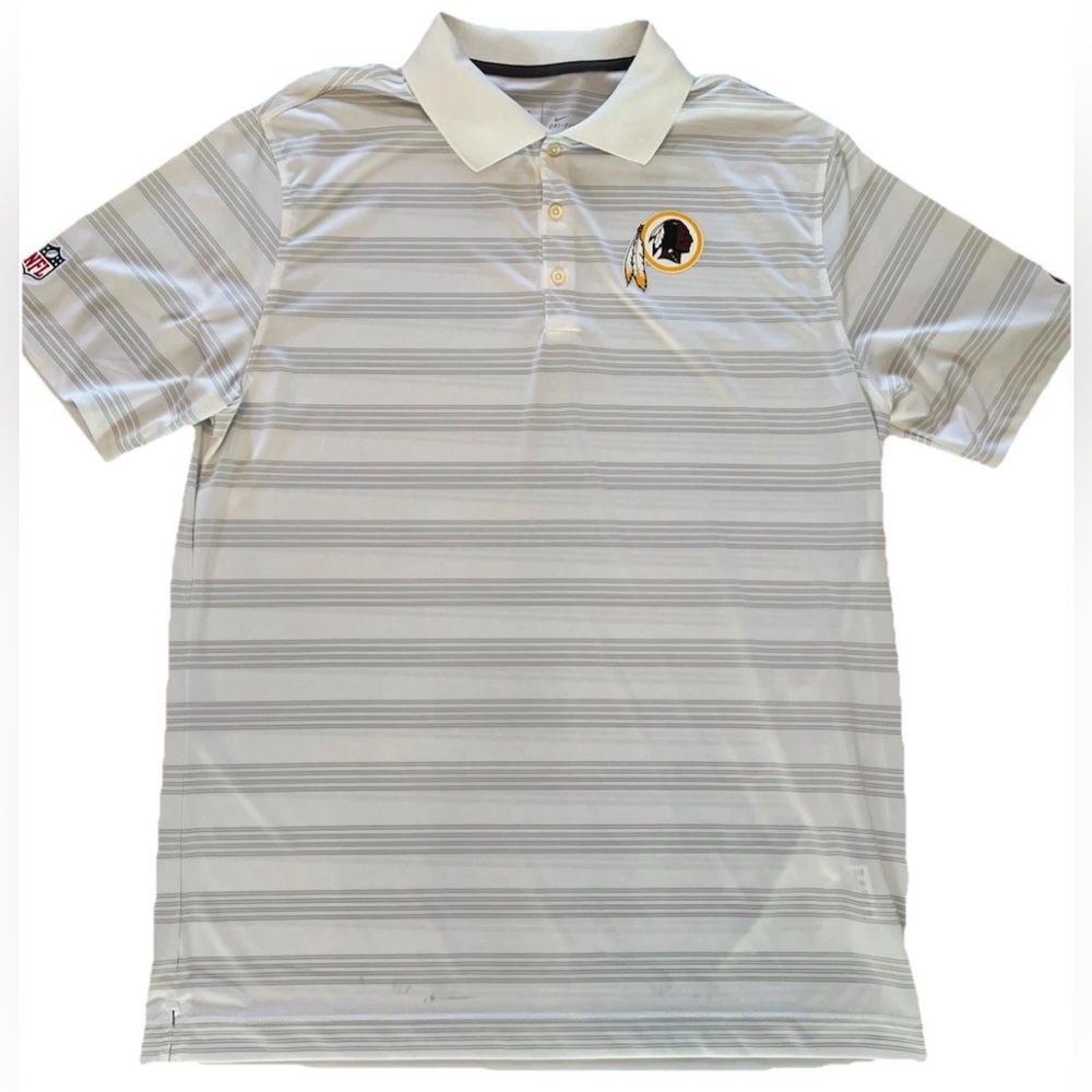 Nike DriFit On Field Apparel NFL Washington Redskins White Polo Shirt Men's L